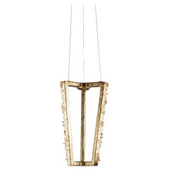 Lampe à suspension en quartz et bronze II d'Aver