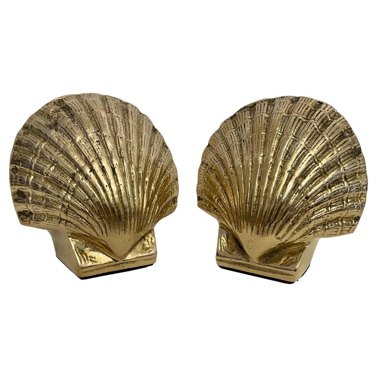 Vintage Art Deco Cast Metal Clam Shell Bookends (Pair) – The