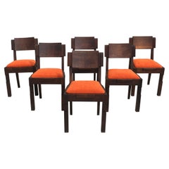 Set of 6 Charles Dudouyt Chairs Signed, 1940