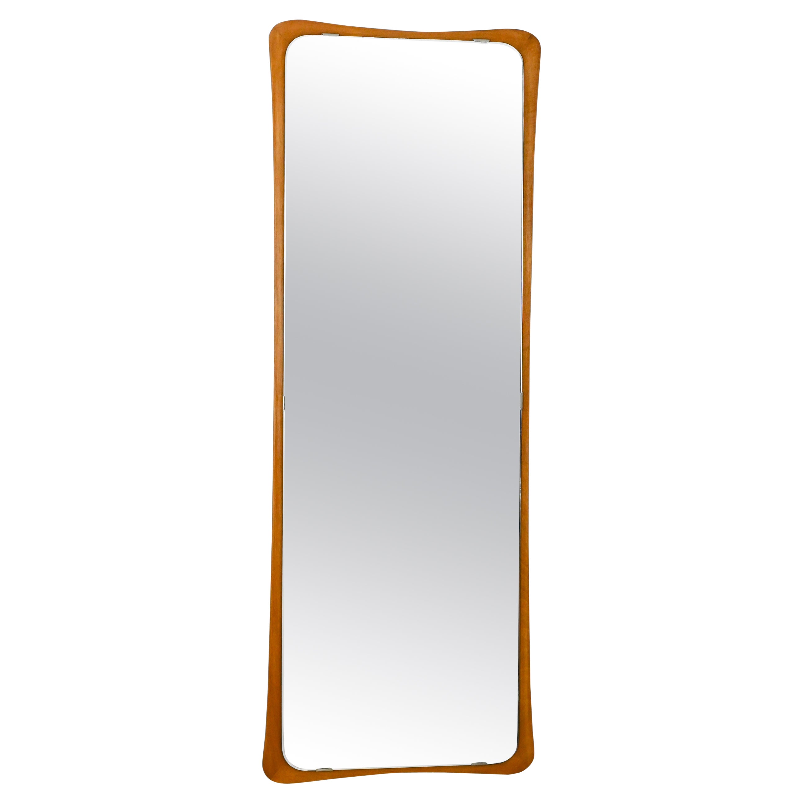 Vintage Curved Surrealist Wood Frame Mirror at 1stDibs curved frame