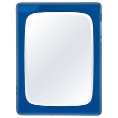Miroir bleu cobalt par Cristal Arte, vers 1960, Italie