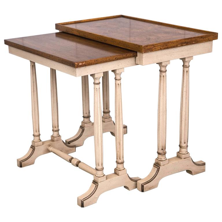 MidCentury Drexel Provincial Style Nesting Tables For Sale at 1stdibs