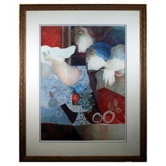 Vintage Sunol Alvar Acolliment Signed Contemporary Modern Lithograph 140/175 Framed 1992