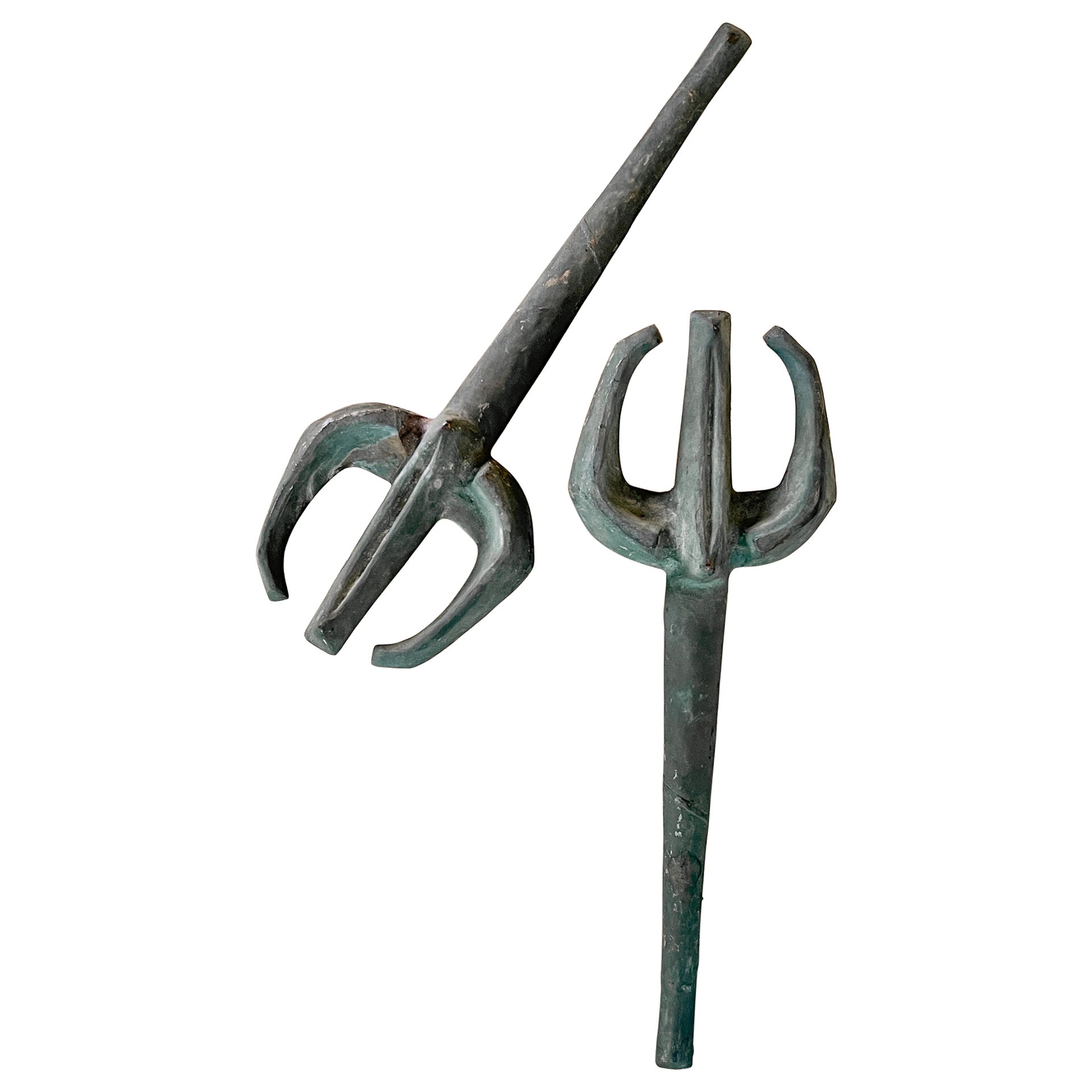 Pair of Large Bronze Door Handles For Sale