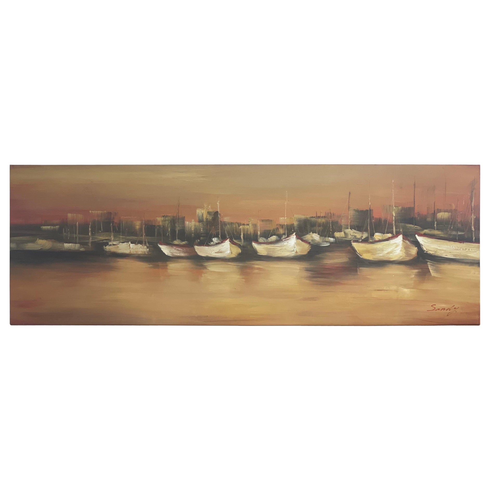 Painting on Canvas Nautical Scene For Sale