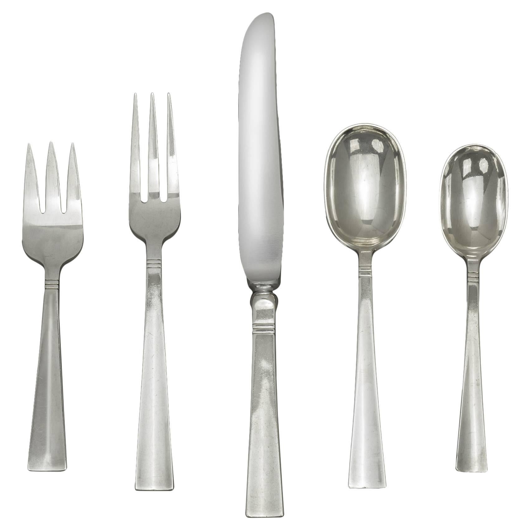 Allan Adler Hand-Hammered Sterling 42-Piece Set