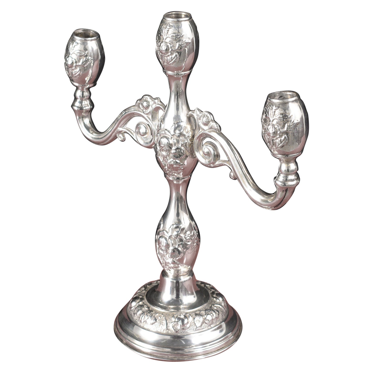 Sterling Silver Candle Holders For Sale