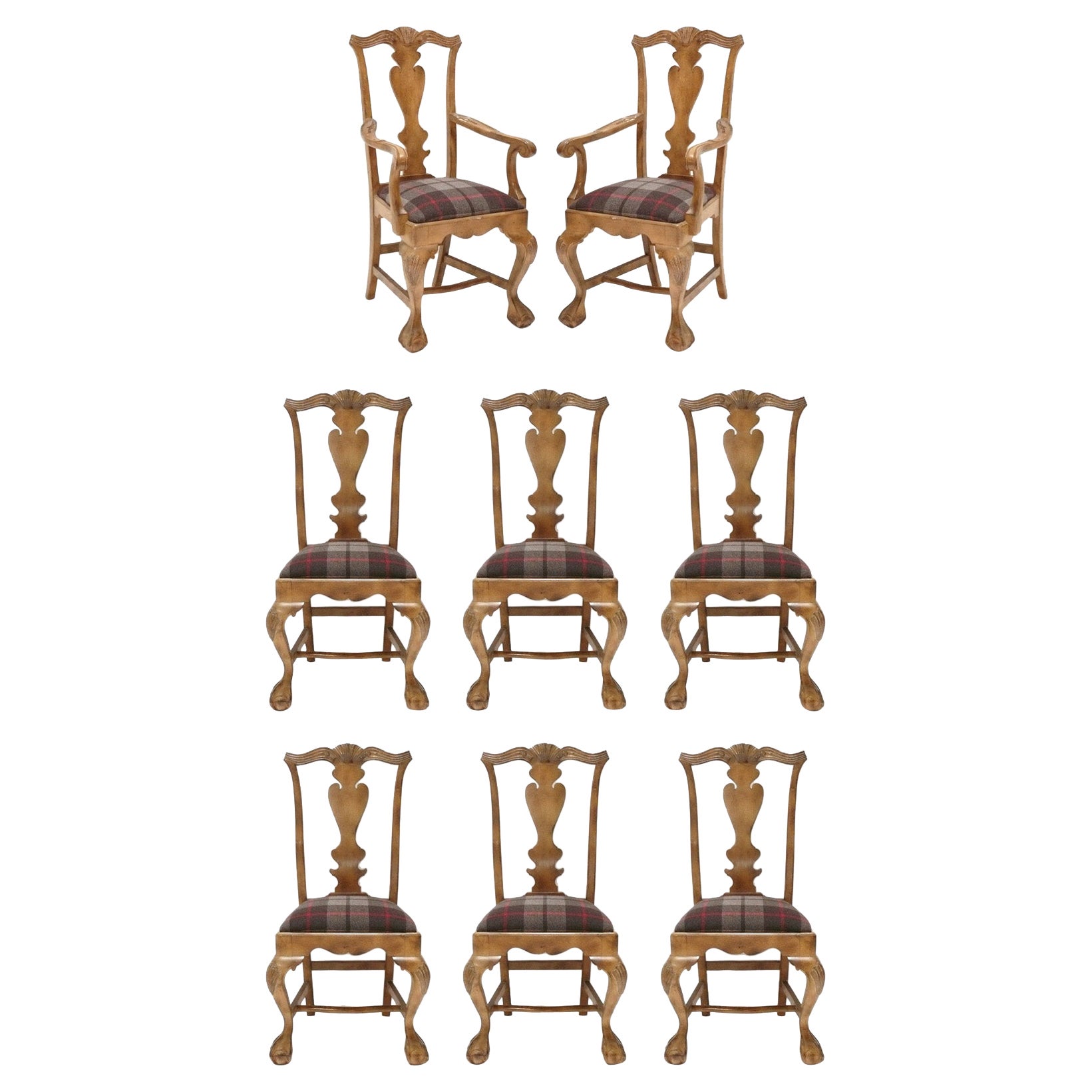 Ensemble de huit chaises de salle à manger françaises achetées chez Ralph Lauren