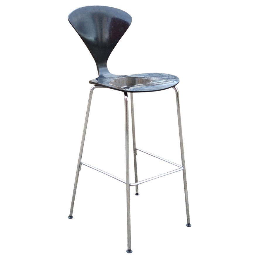 Fauteuil de bar noir Norman Cherner en vente