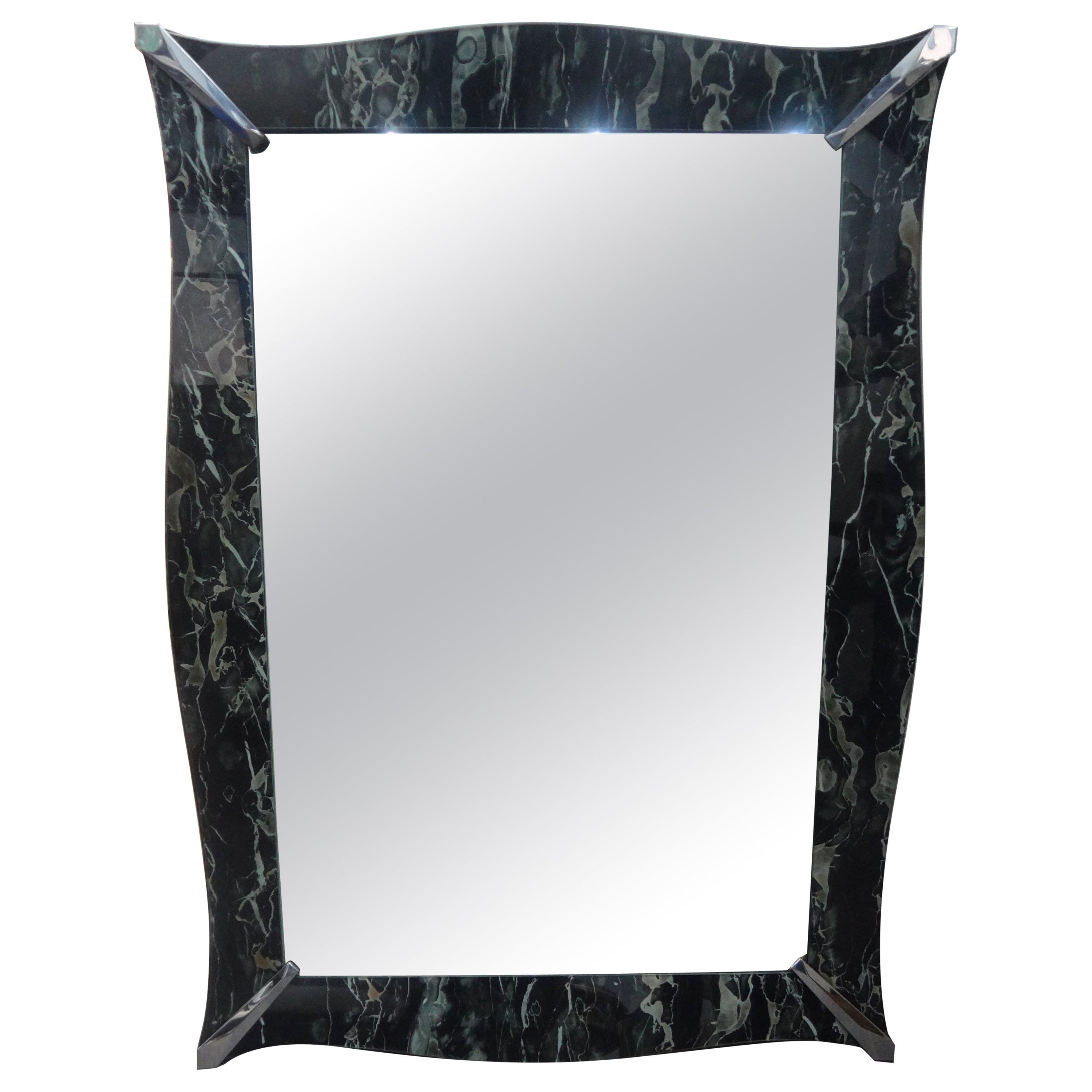 Vintage Faux Marble Eglomise Venetian Style Mirror