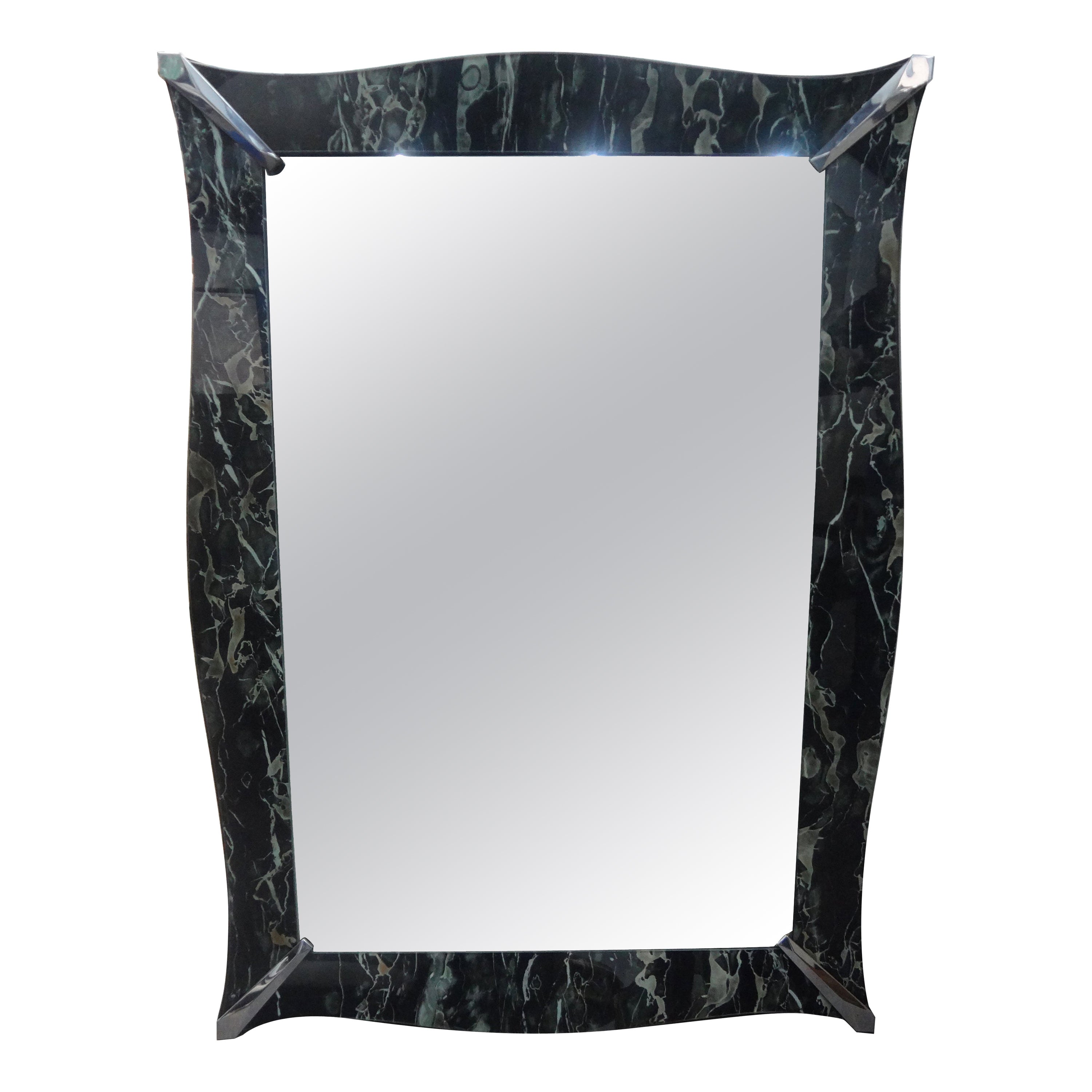 Vintage Faux Marble Eglomise Venetian Style Mirror