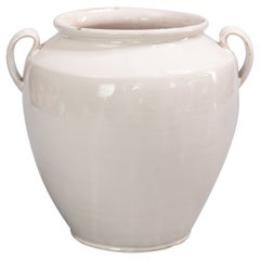 Antique 19th Century French White Glazed Confit Pot