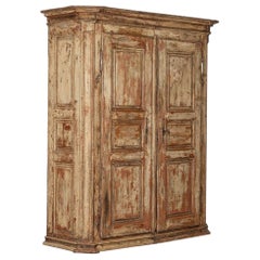 Large 18th Century French Painted Pine Armoire