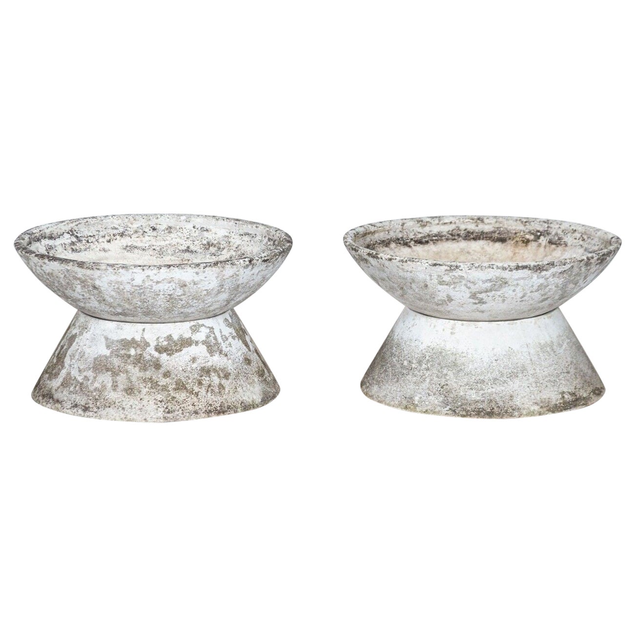 Pair Large Scale Willy Guhl Concrete Planters