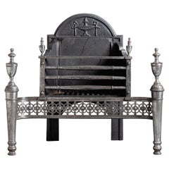 Mid-Nineteenth Century Steel and Iron Fire Basket