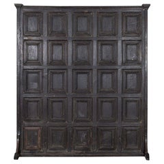 Antique Large English Oak Panelled Room Divider