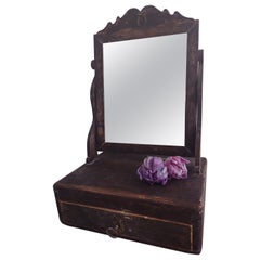 Antique Mirror da tavolo originale svedese del XIX secolo, datato 1870