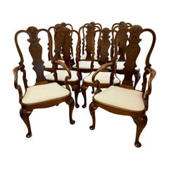 Outstanding Quality Set of 10 Antique Victorian Walnut Dining Chairs 