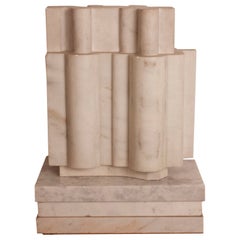 Vintage Abstract Sculpture in Marble, in the Style of Eduardo Chillida, 1970s
