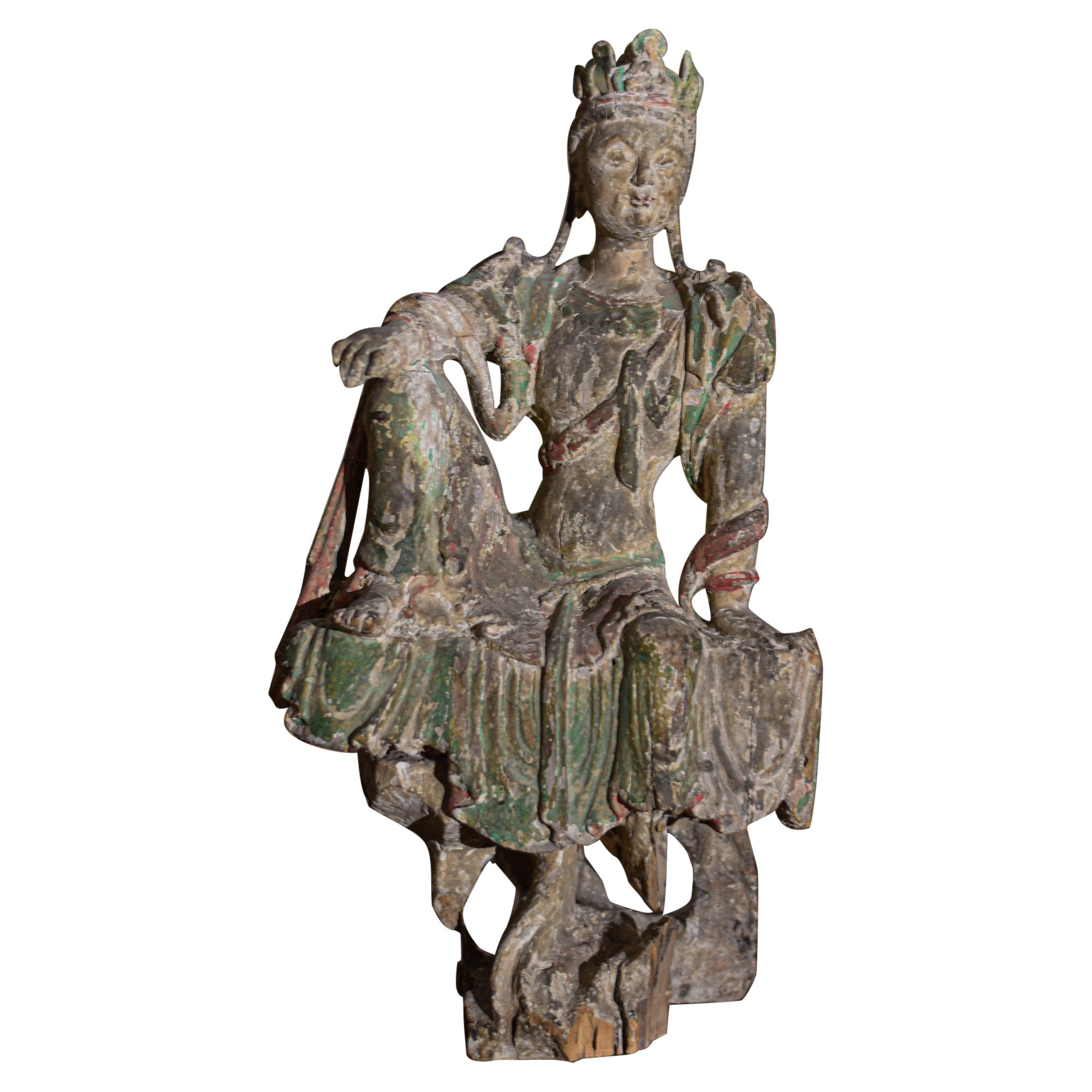 Chinesische Guan-Yin-Figur aus der frühen Ming-Dynastie im Angebot