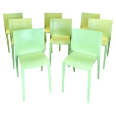 Philippe Starck, ensemble de 8 chaises vertes françaises, design Slick XO