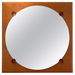 Large Midcentury Wood Mirror, circa 1950, Italy