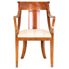 Baker Furniture Regency Solid Cherry Wood Klismos Dining Armchair