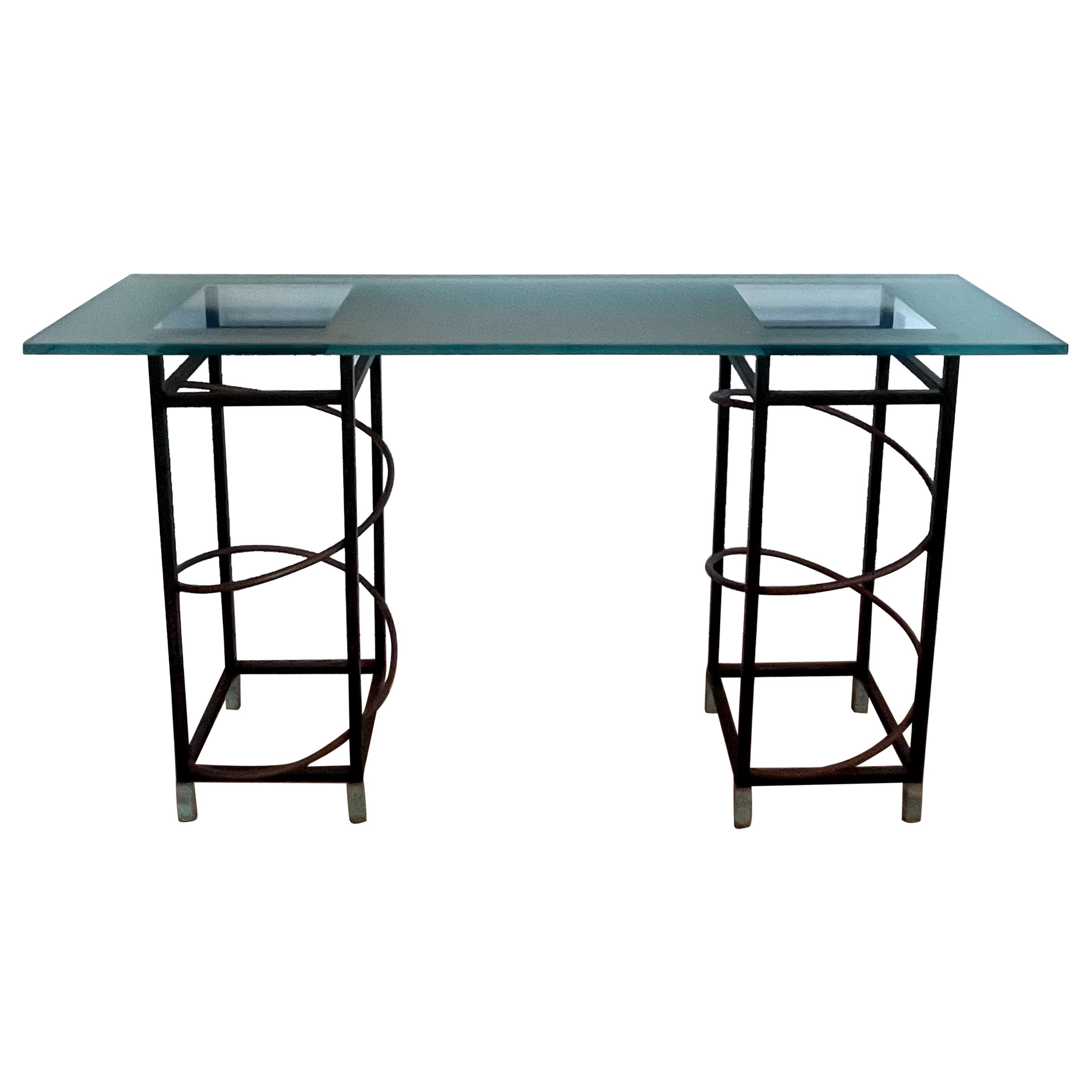 Lucite Side Table with Glass Top at 1stDibs