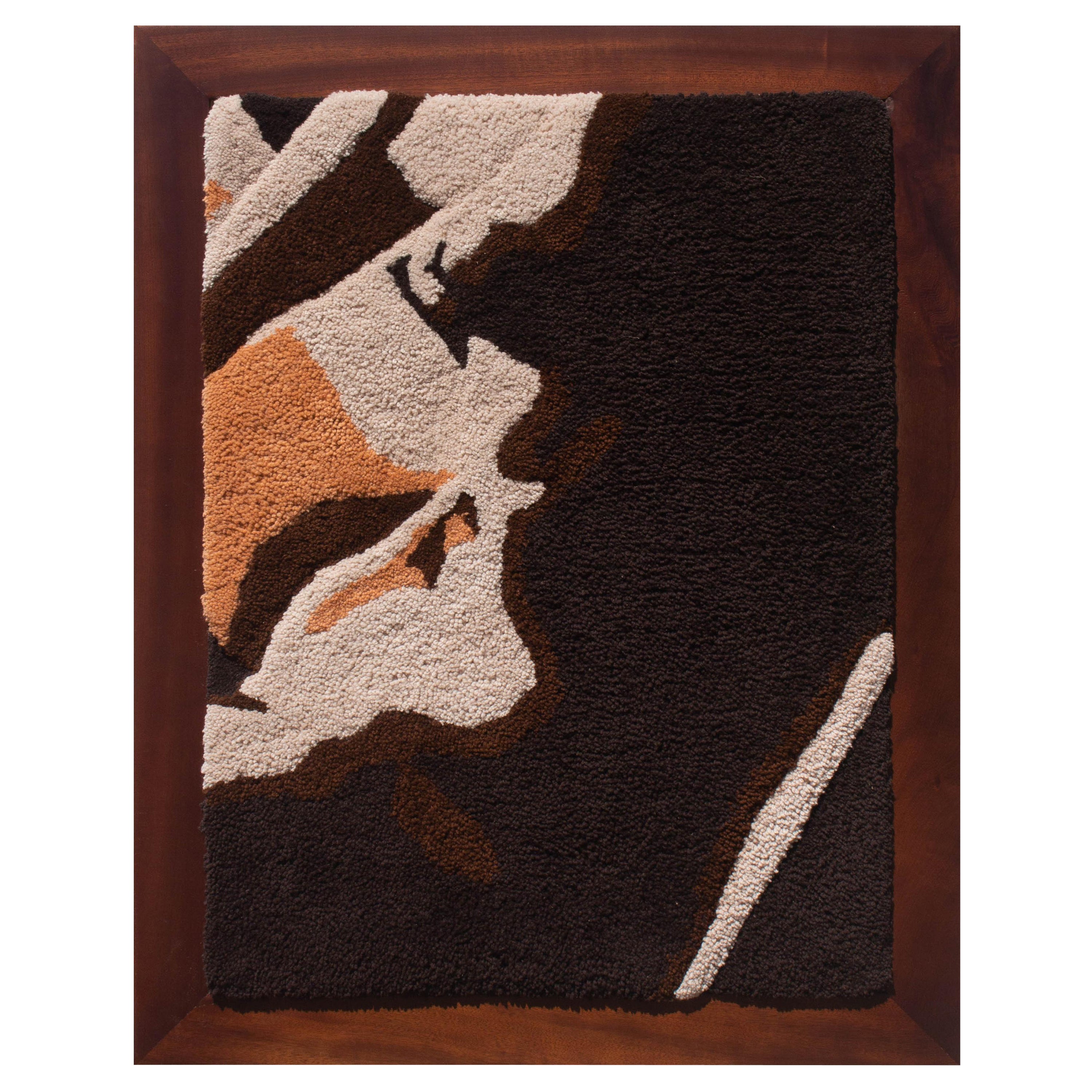 Handgefertigter zeitgenössischer Wandteppich aus Wolle, abstrakter Akt von Ohxoja
