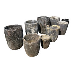 French Early 20th Century Set of 9 French Foundry Pots