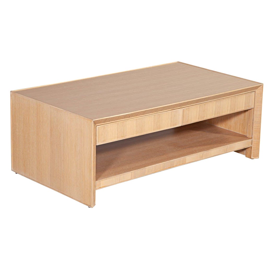 Table basse moderne en chêne à 2 niveaux