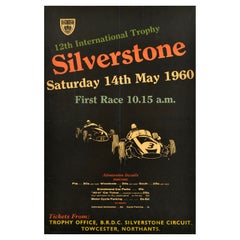 Original Vintage Motorsport Poster Silverstone International Trophy Meeting F1