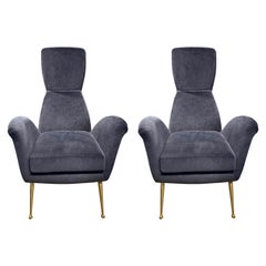 Paire de chaises longues sculpturales italiennes modernes