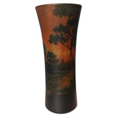 Vintage Daum Nancy Paste Glass Vase, Forest Decor, Art Nouveau, France, 20th Century