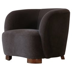 Used Cabinetmaker Lounge Chair, Denmark, 1940s, Newly Upholstered in Alpaca