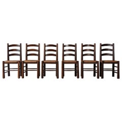 Six Georges Robert Dining Chairs, France, 1960s, Style of Charlotte Perriand