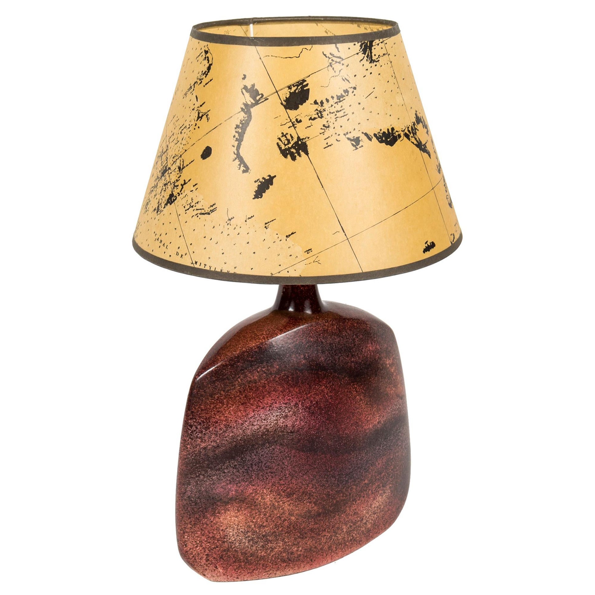Lampe de table en céramique des années 1970 signée Rojet Vallauris