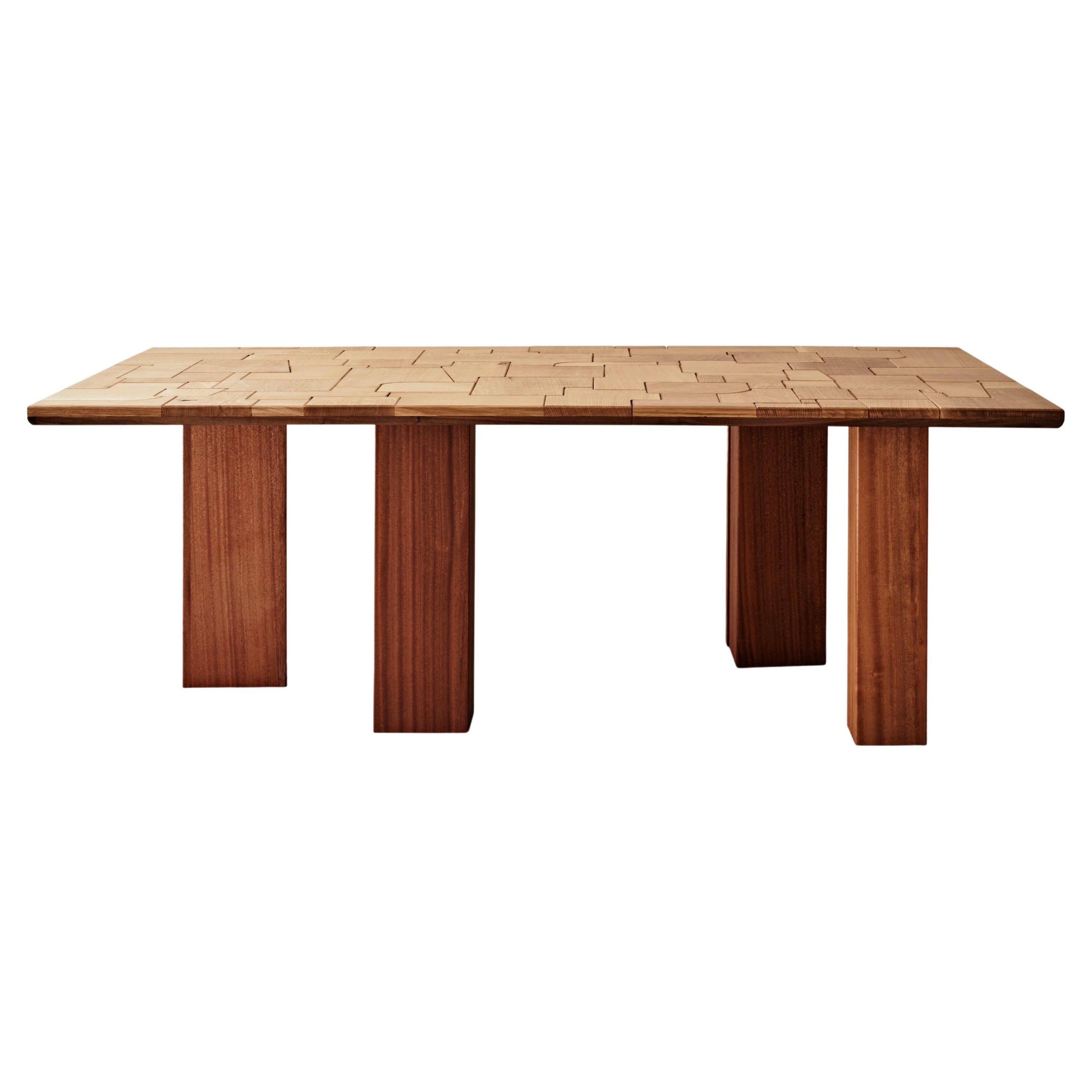 Patchwork Dining Table in Customizable Woods by Gregory Beson For Sale