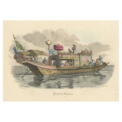 Antique Print of a Mandarin Gondola