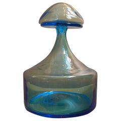 1960s Tom Connally #1542 Blue Decanter for Greenwhich Flintcraft
