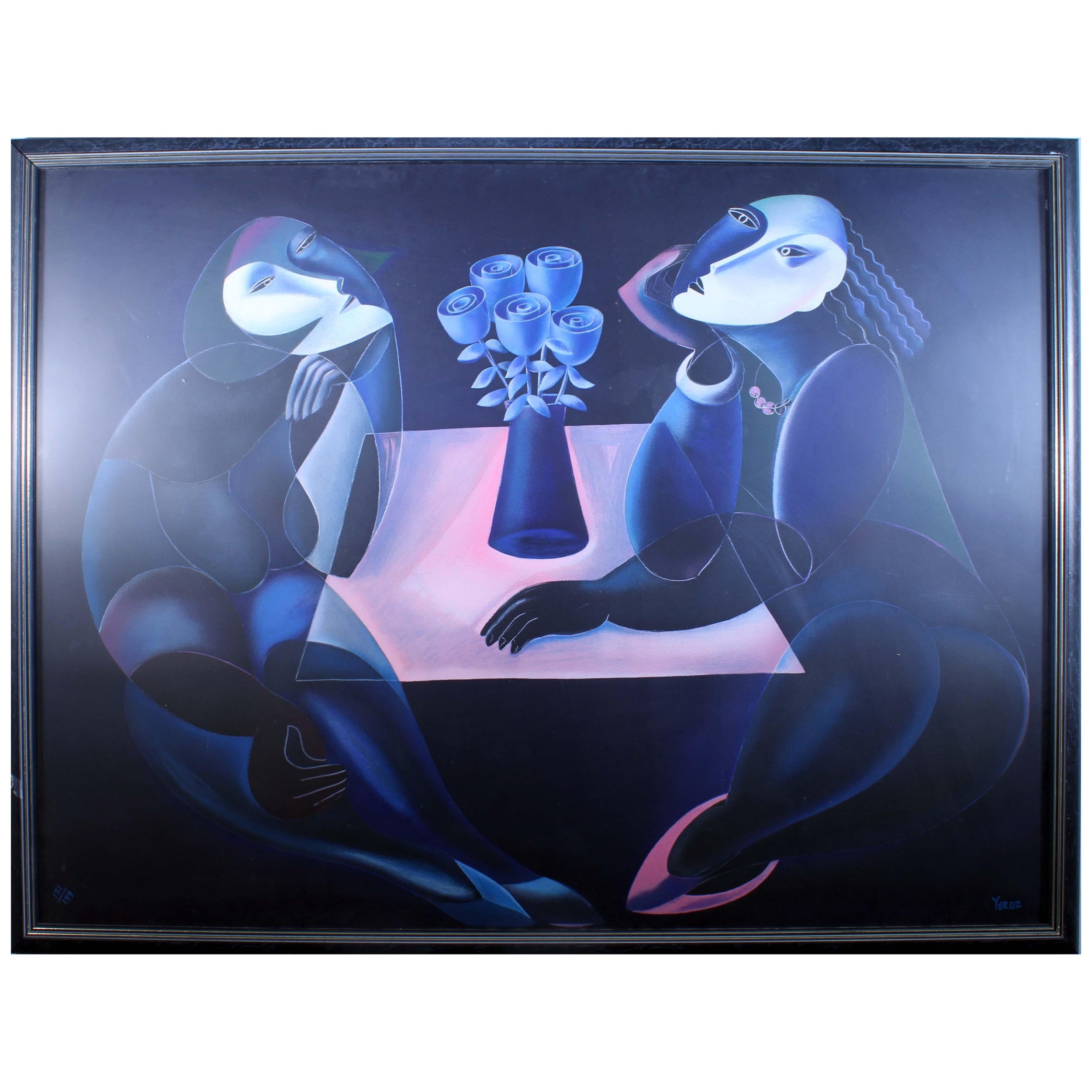 Yuroz Table of Negotiation Signed Contemporary Surreal Serigraph on Paper