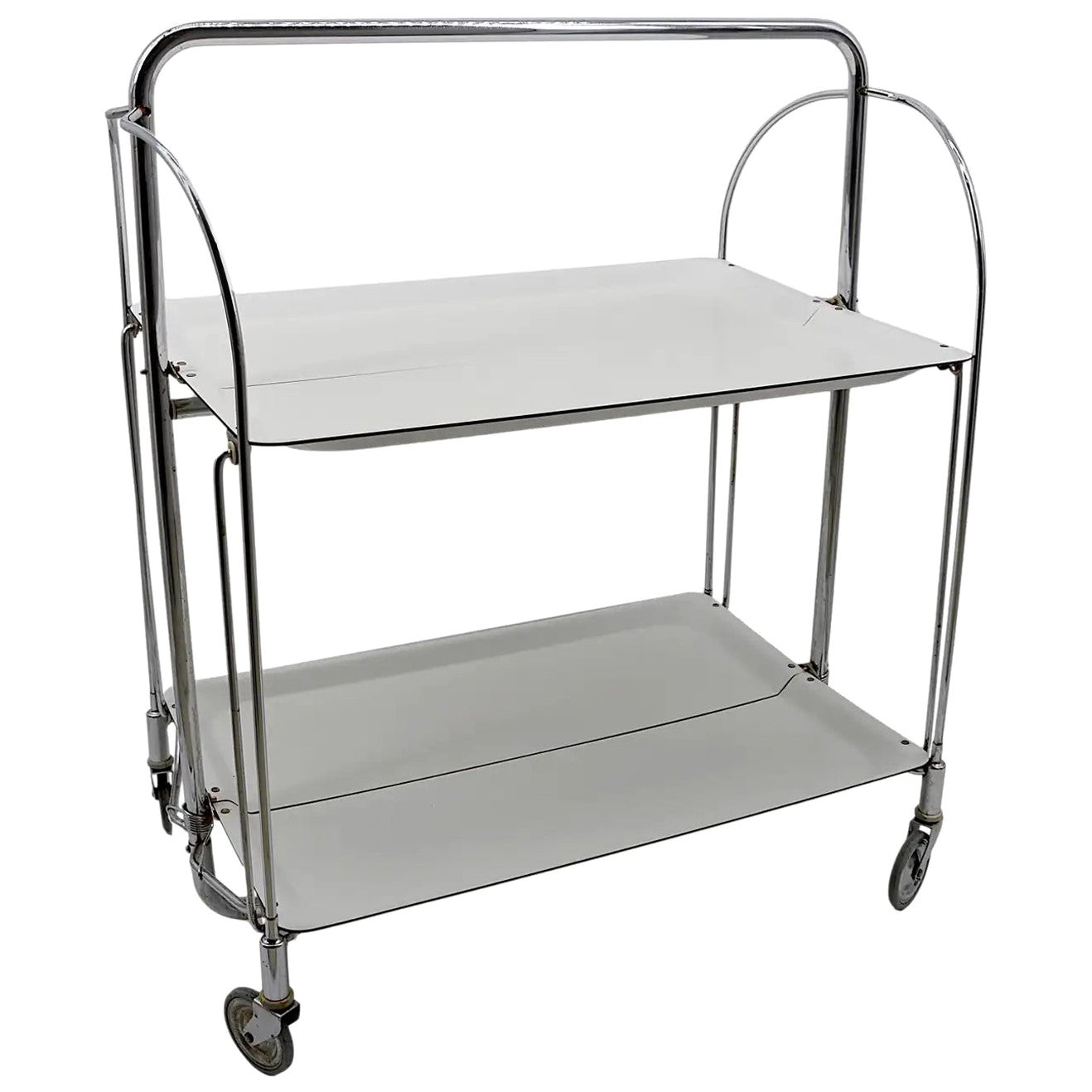 Midcentury Folding Serving Trolley Table, 1960s