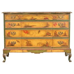 Antique Japanned Chinoiserie Queen Anne Bureau From Historic Edgecroft Mansion