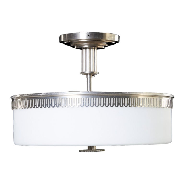 1920s Art Deco Frosted Glass Pendant Light For Sale at 1stDibs