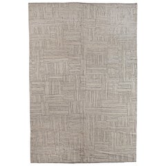 Ivory Geometric Cut and Loop Area Rug