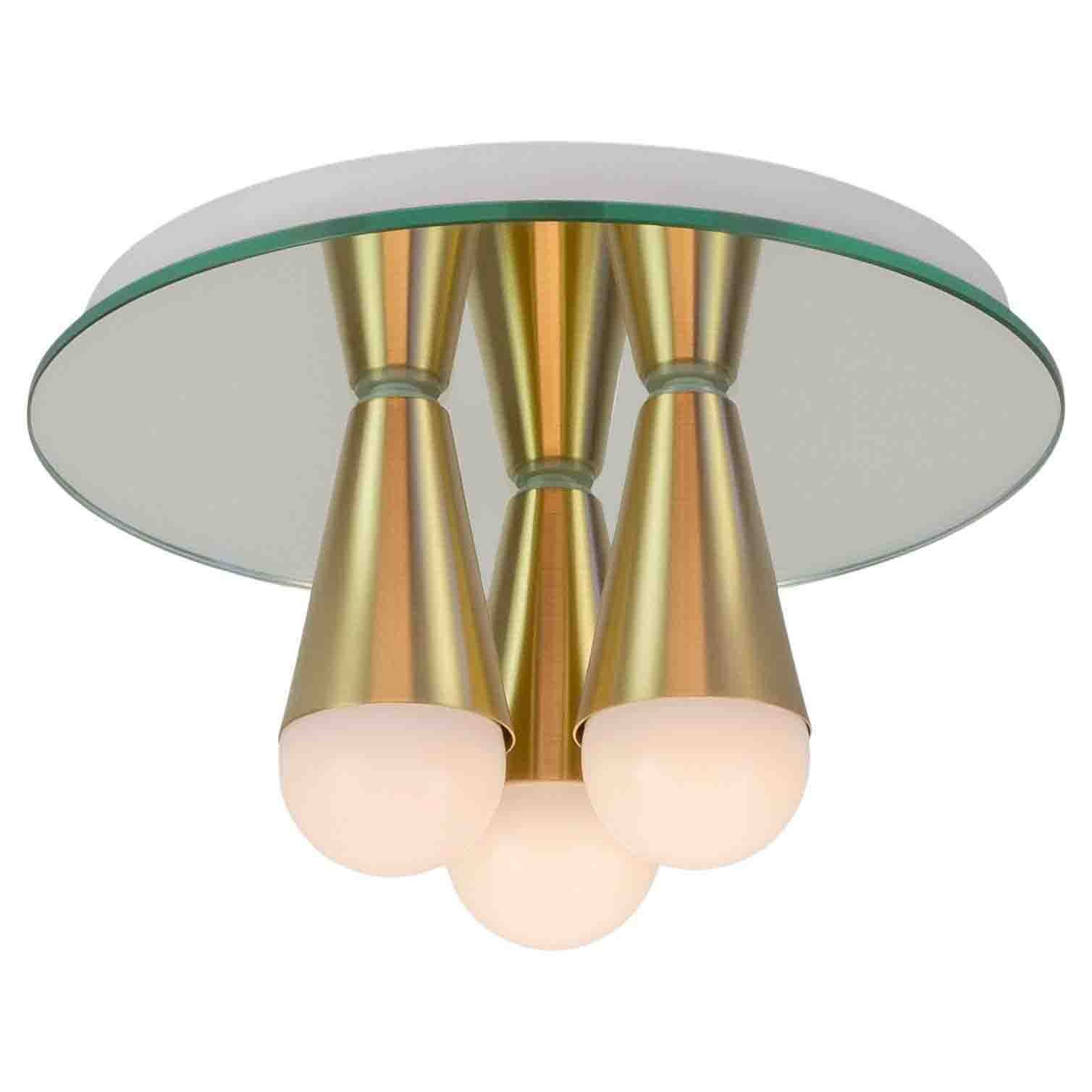 Echo Three-Flush Mount in Brass, from Souda, in Stock