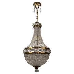 Retro Czech Crystal Beaded Empire Style Dome Chandelier