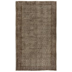 Tapis turc vintage fait à la main en gris et marron, superbe pour 4 intérieurs modernes