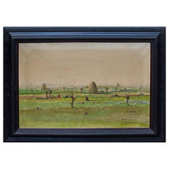 20th Century Plain Landscape Oil on Canvas by Giuseppe Pessina