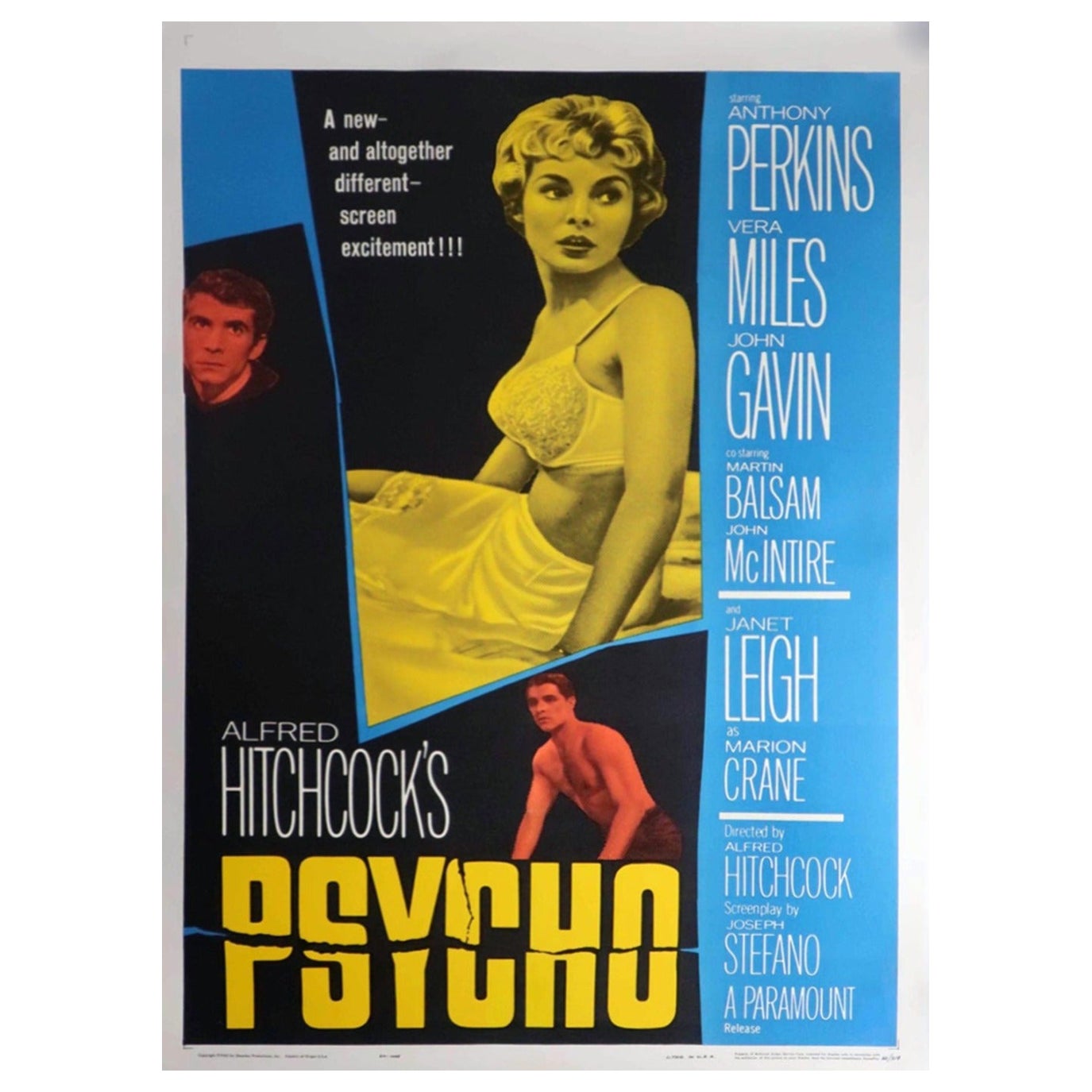 1960 Psycho Original Vintage Poster For Sale